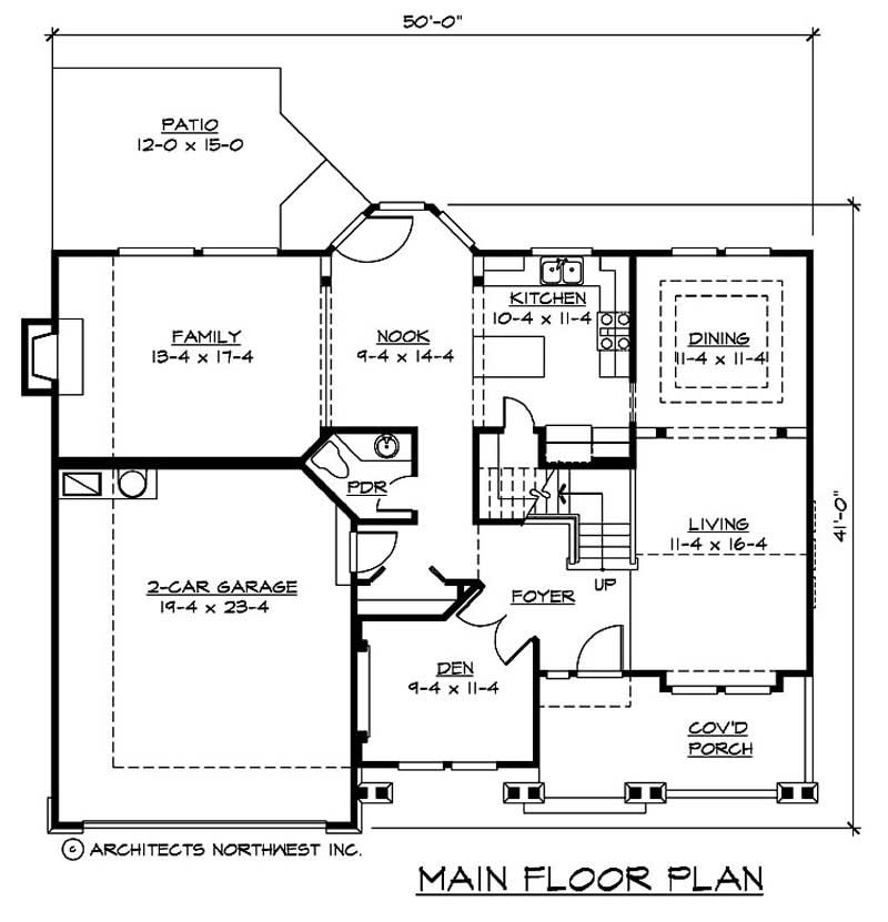 Floor Plan First Story of Country Plan #115-1135