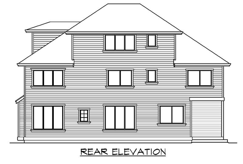 Home Plan Rear Elevation of this 5-Bedroom,3440 Sq Ft Plan -115-1137