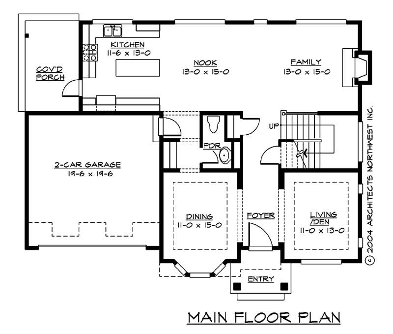 Floor Plan First Story of Craftsman Plan #115-1137