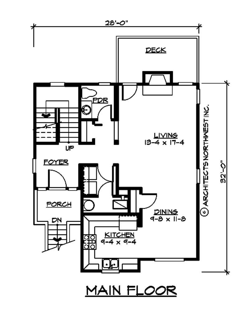 Floor Plan First Story of Small House Plans #115-1138