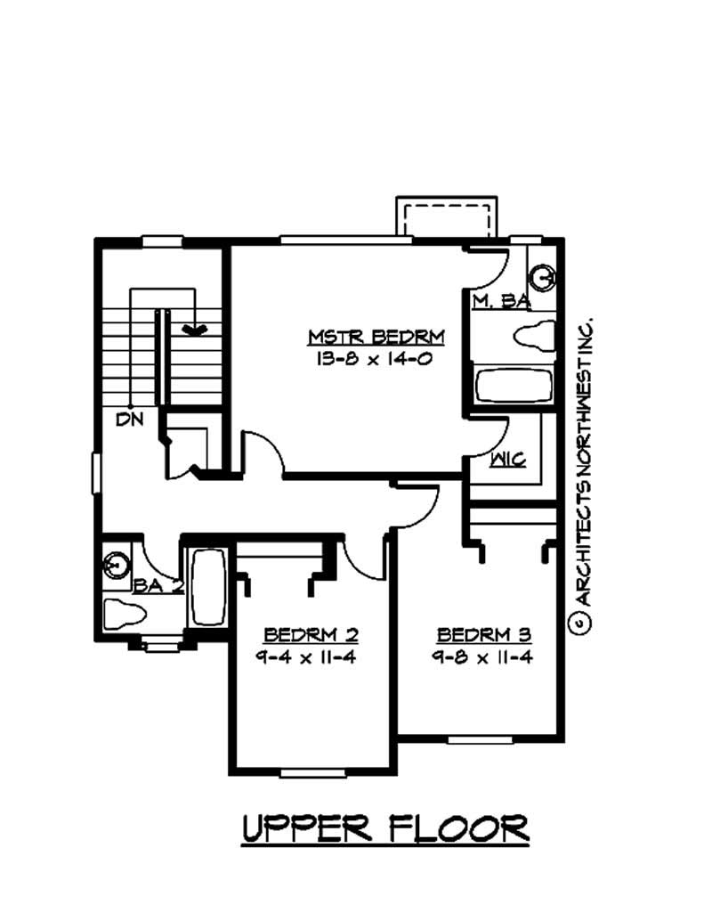 Floor Plan Second Story of Small House Plans #115-1138