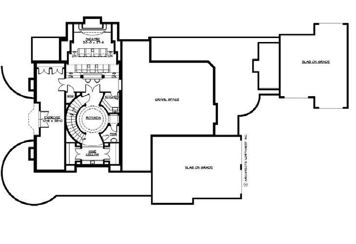 Floor Plan Basement of Country Plan #115-1144