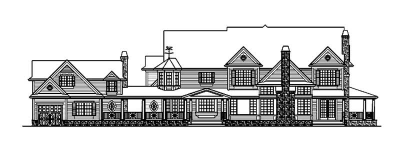 Home Plan Rear Elevation of this 4-Bedroom,7950 Sq Ft Plan -115-1144