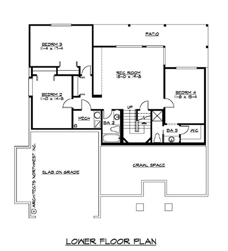 Floor Plan Basement of Mediterranean Plan #115-1145