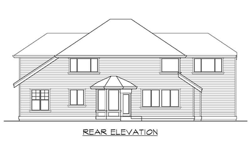 Home Plan Rear Elevation of this 3-Bedroom,2560 Sq Ft Plan -115-1146