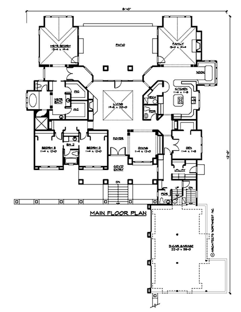 Floor Plan First Story of Craftsman Plan #115-1147
