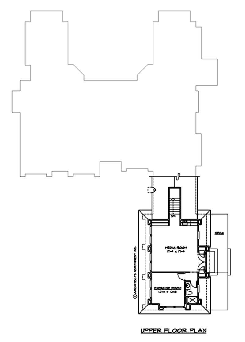 Floor Plan Second Story of Craftsman Plan #115-1147