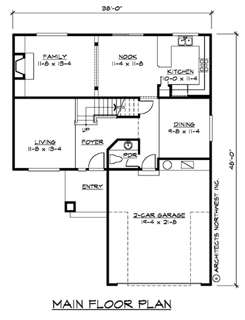 Floor Plan First Story of Craftsman Plan #115-1149