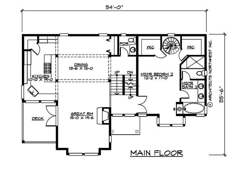 Floor Plan First Story of Luxury Plan #115-1151