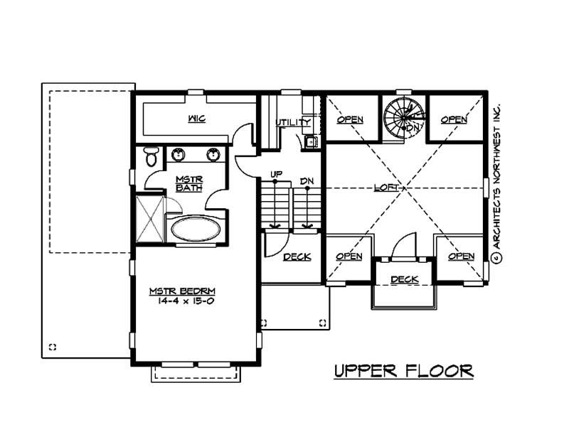 Floor Plan Second Story of Luxury Plan #115-1151