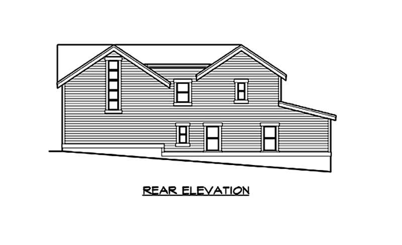 Home Plan Rear Elevation of this 3-Bedroom,3345 Sq Ft Plan -115-1151