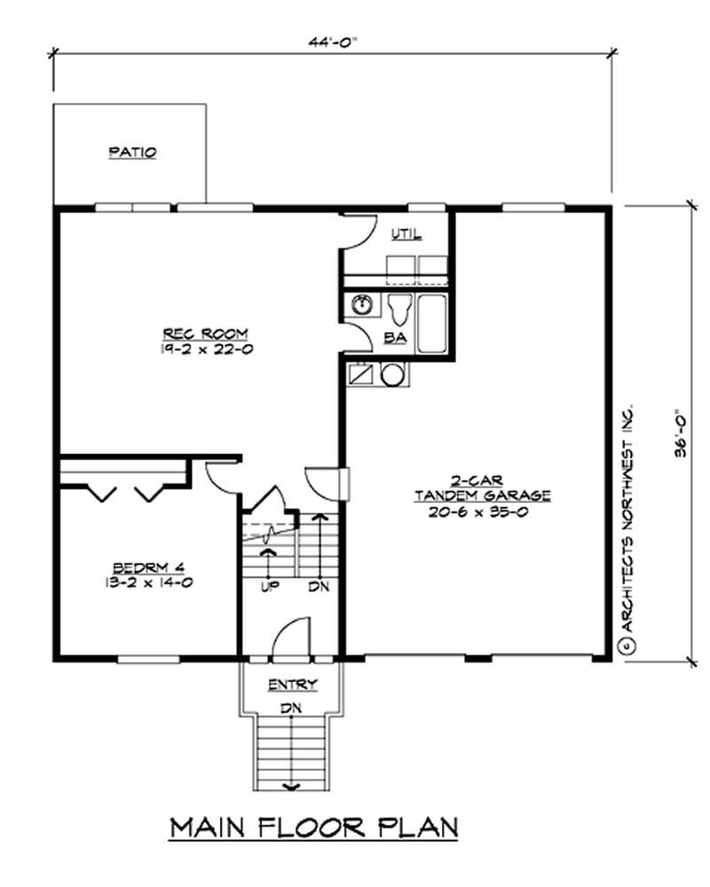 Floor Plan First Story of Traditional Plan #115-1152