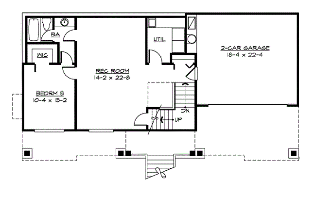Main Level of Multi-Level Plan #115-1154