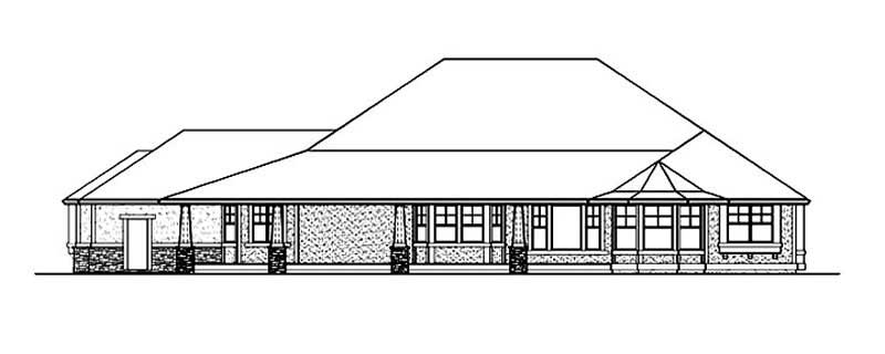 Home Plan Rear Elevation of this 2-Bedroom,4000 Sq Ft Plan -115-1156