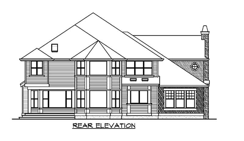 Home Plan Rear Elevation of this 4-Bedroom,4750 Sq Ft Plan -115-1157
