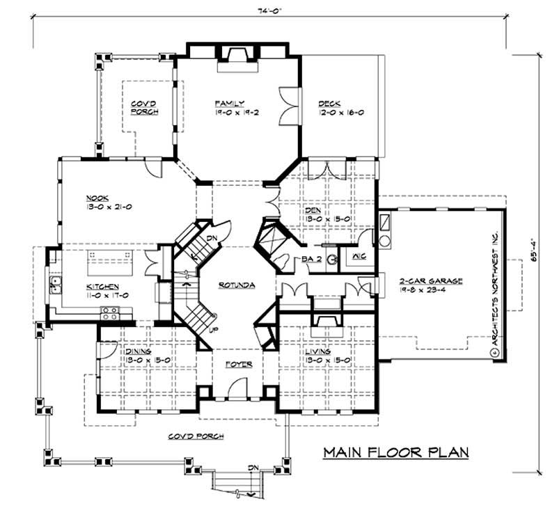 Floor Plan First Story of Luxury Plan #115-1159