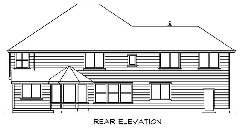 Home Plan Rear Elevation of this 4-Bedroom,4625 Sq Ft Plan -115-1160