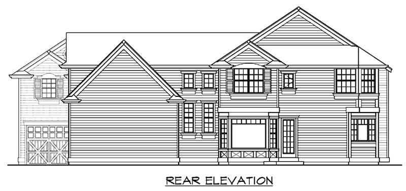 Home Plan Rear Elevation of this 4-Bedroom,4600 Sq Ft Plan -115-1161