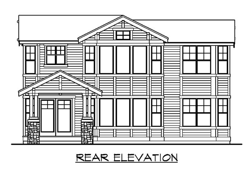 Home Plan Rear Elevation of this 5-Bedroom,4139 Sq Ft Plan -115-1162