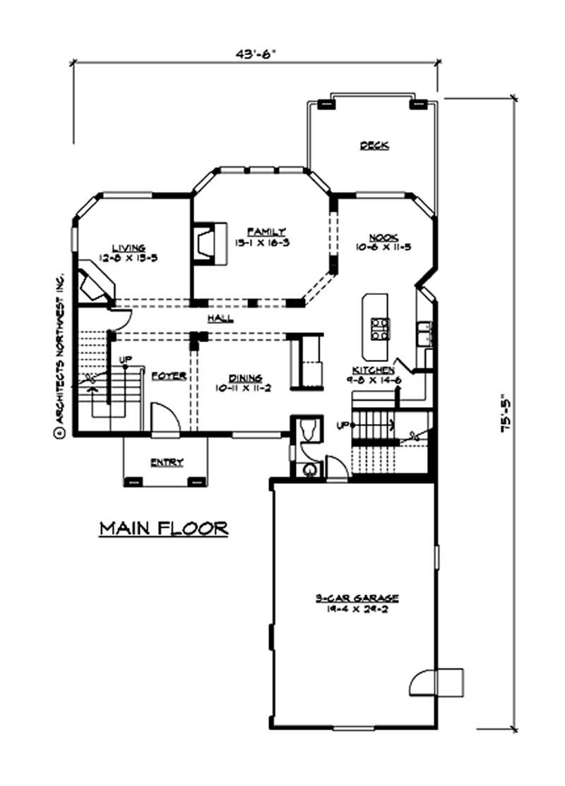 Floor Plan First Story of Luxury Plan #115-1162