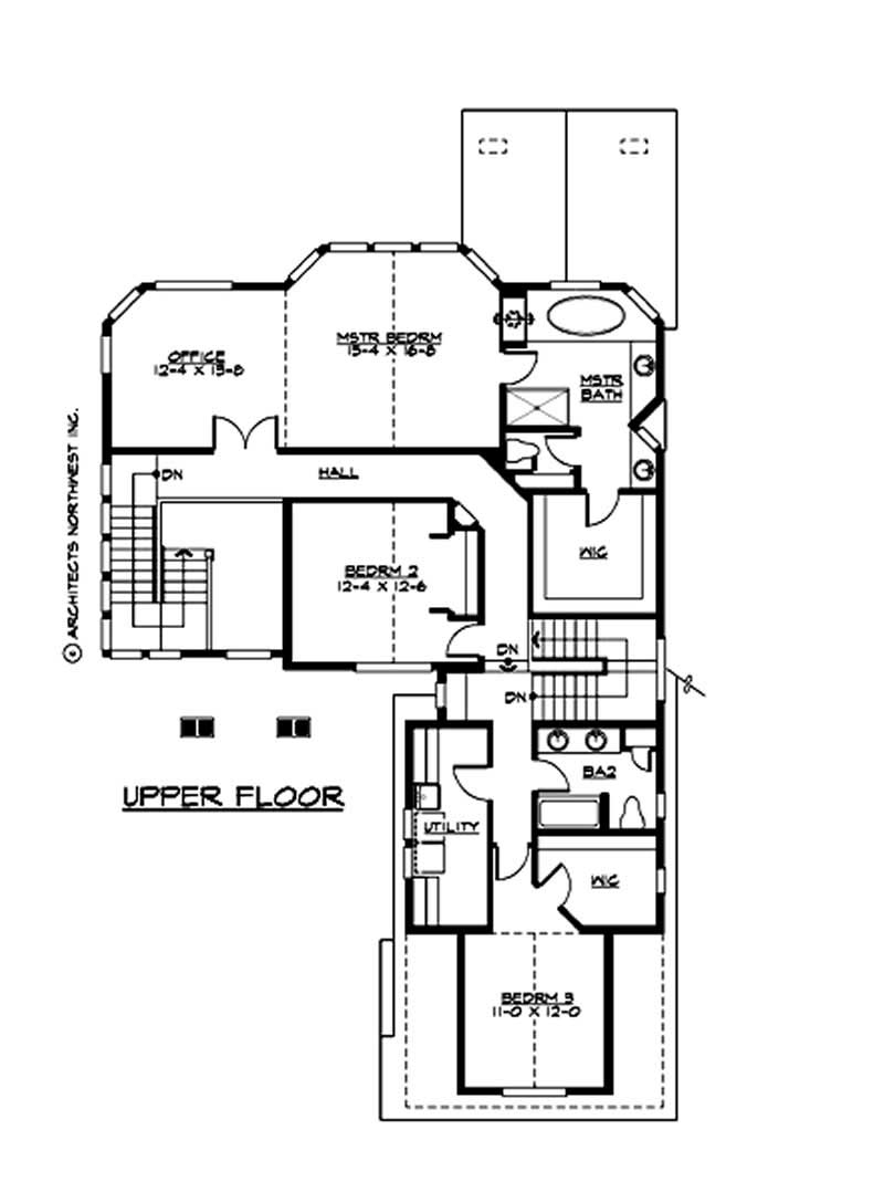 Floor Plan Second Story of Luxury Plan #115-1162