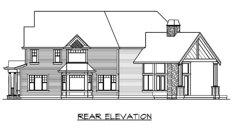 Home Plan Rear Elevation of this 3-Bedroom,4365 Sq Ft Plan -115-1163