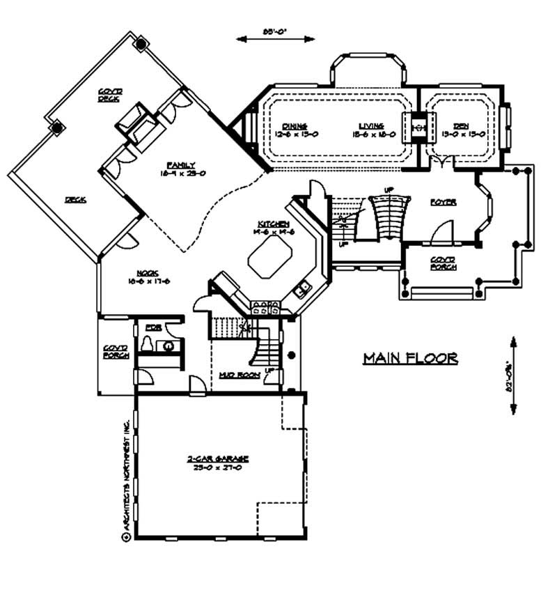 Floor Plan First Story of Country Plan #115-1163