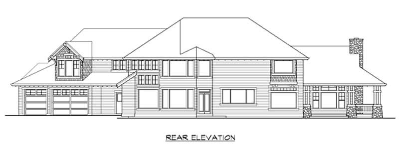 Home Plan Rear Elevation of this 5-Bedroom,4650 Sq Ft Plan -115-1167