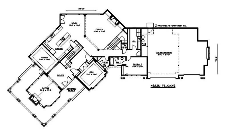 Floor Plan First Story of Craftsman Plan #115-1167