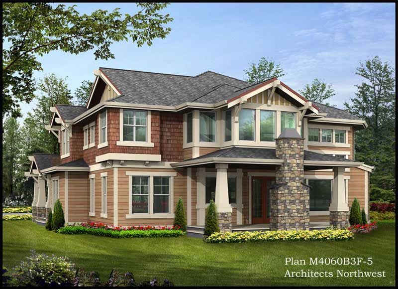 Home Plan Rear Elevation of this 4-Bedroom,4030 Sq Ft Plan -115-1168