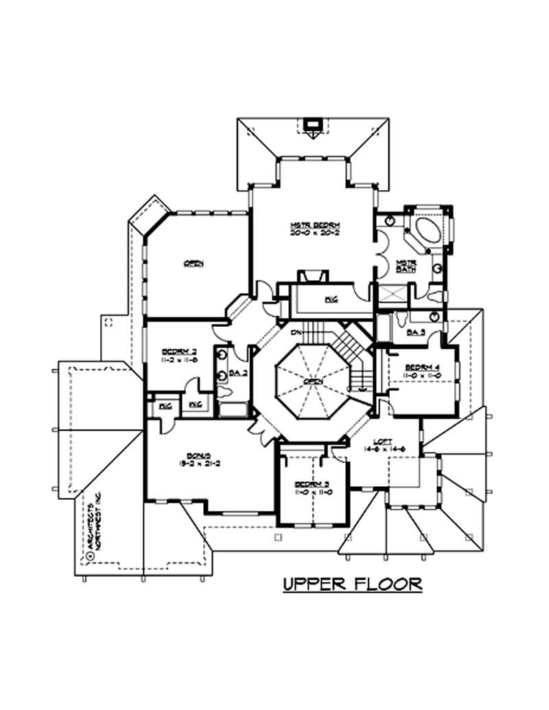 Floor Plan Second Story of Historic Plan #115-1168