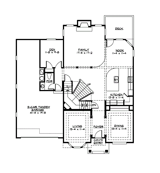 Floor Plan First Story of Plan #115-1169