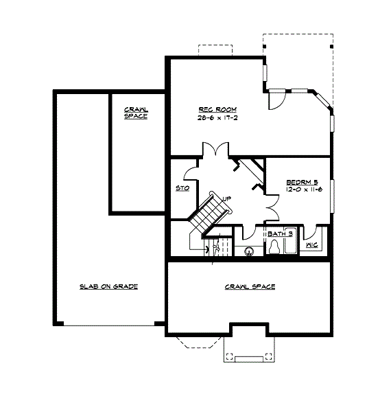 Floor Plan Basement of Plan #115-1169