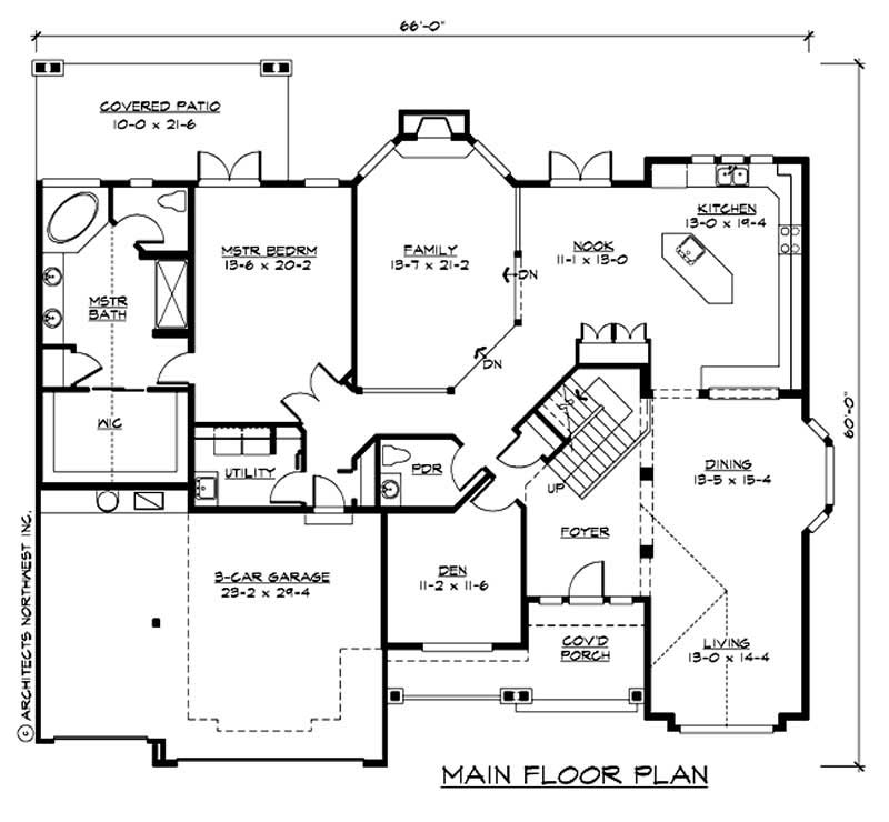 Floor Plan First Story of Ranch Plan #115-1172