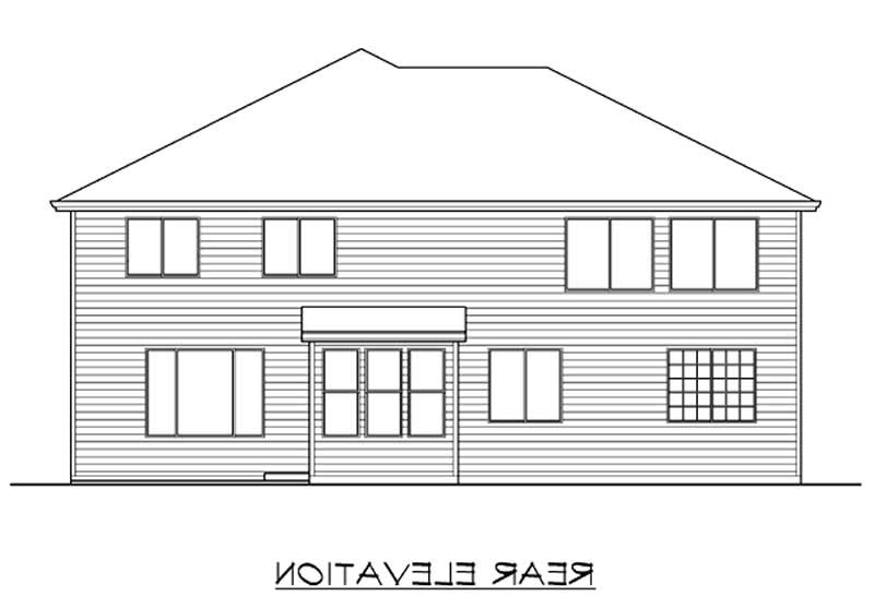 Home Plan Rear Elevation of this 5-Bedroom,3911 Sq Ft Plan -115-1172