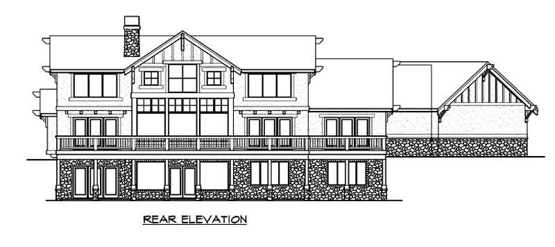 Home Plan Rear Elevation of this 5-Bedroom,4720 Sq Ft Plan -115-1173