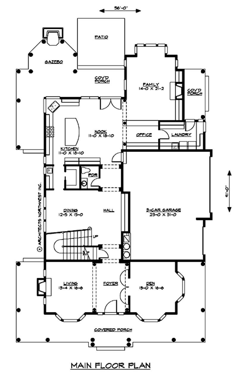 Floor Plan First Story of Country Plan #115-1176