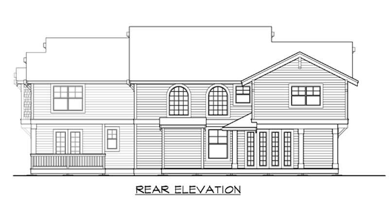 Home Plan Rear Elevation of this 4-Bedroom,4210 Sq Ft Plan -115-1179