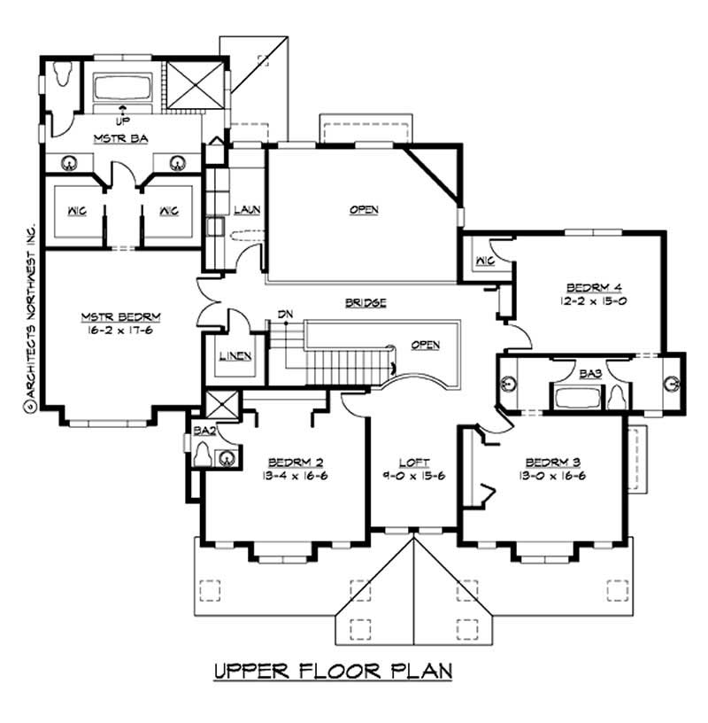 Floor Plan Second Story of Country Plan #115-1179
