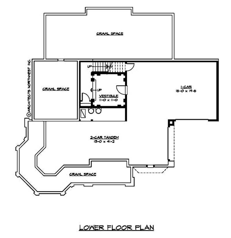 Floor Plan Basement of Country Plan #115-1180