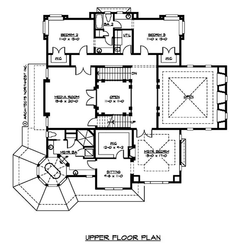 Floor Plan Second Story of Country Plan #115-1180