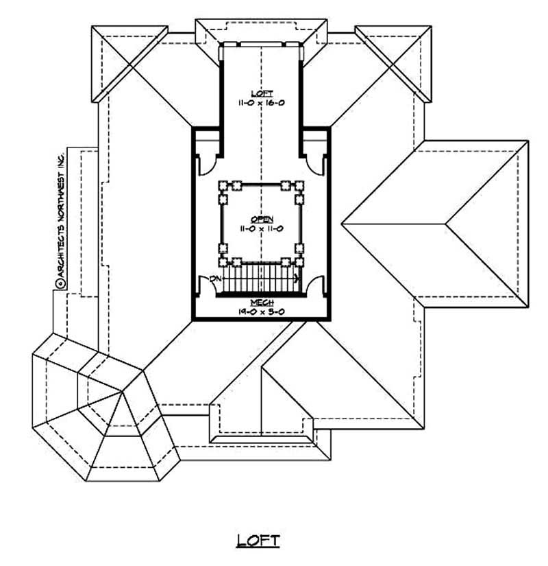 Floor Plan Third Story of Country Plan #115-1180