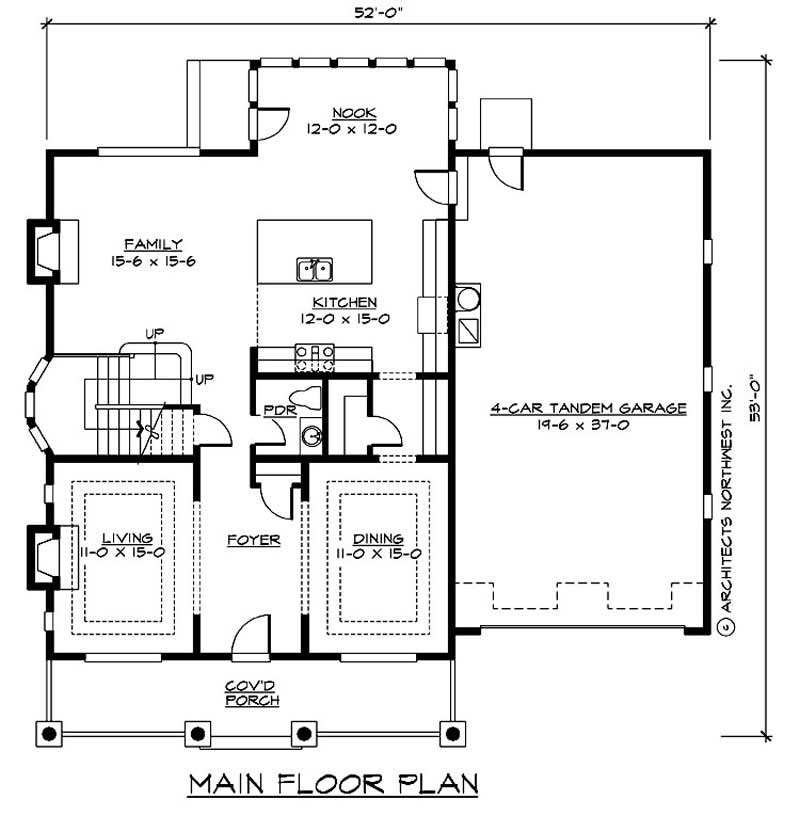 Floor Plan First Story of Country Plan #115-1184
