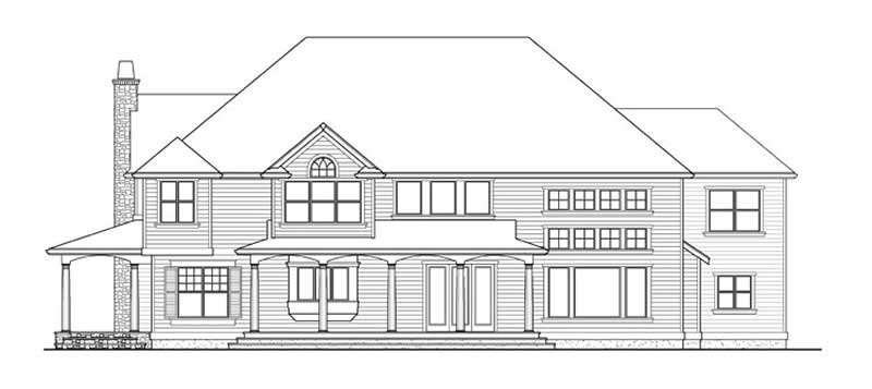 Home Plan Rear Elevation of this 4-Bedroom,4720 Sq Ft Plan -115-1187