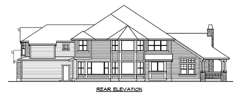 Home Plan Rear Elevation of this 4-Bedroom,5250 Sq Ft Plan -115-1188