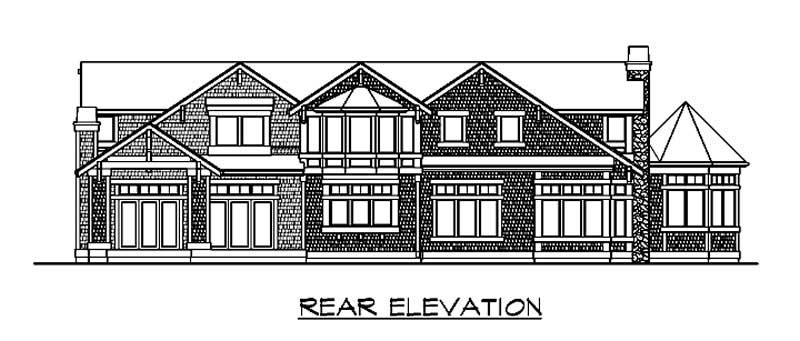 Home Plan Rear Elevation of this 3-Bedroom,4019 Sq Ft Plan -115-1189