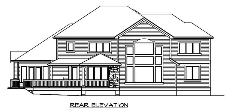 Home Plan Rear Elevation of this 4-Bedroom,4795 Sq Ft Plan -115-1191