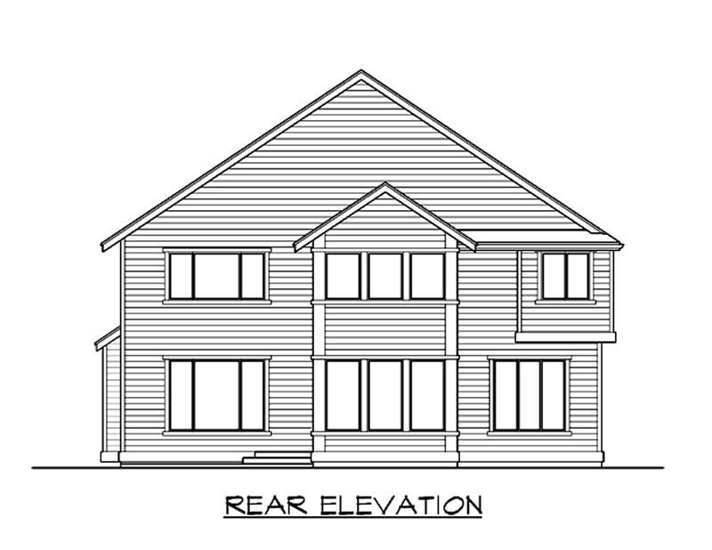 Home Plan Rear Elevation of this 4-Bedroom,3200 Sq Ft Plan -115-1192