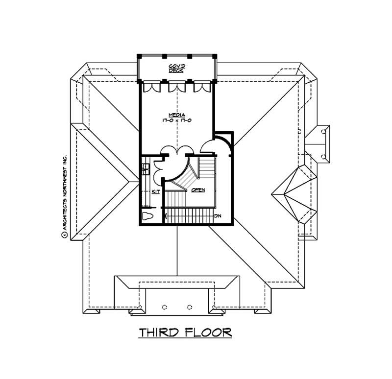 Floor Plan Third Story of Luxury Plan #115-1196