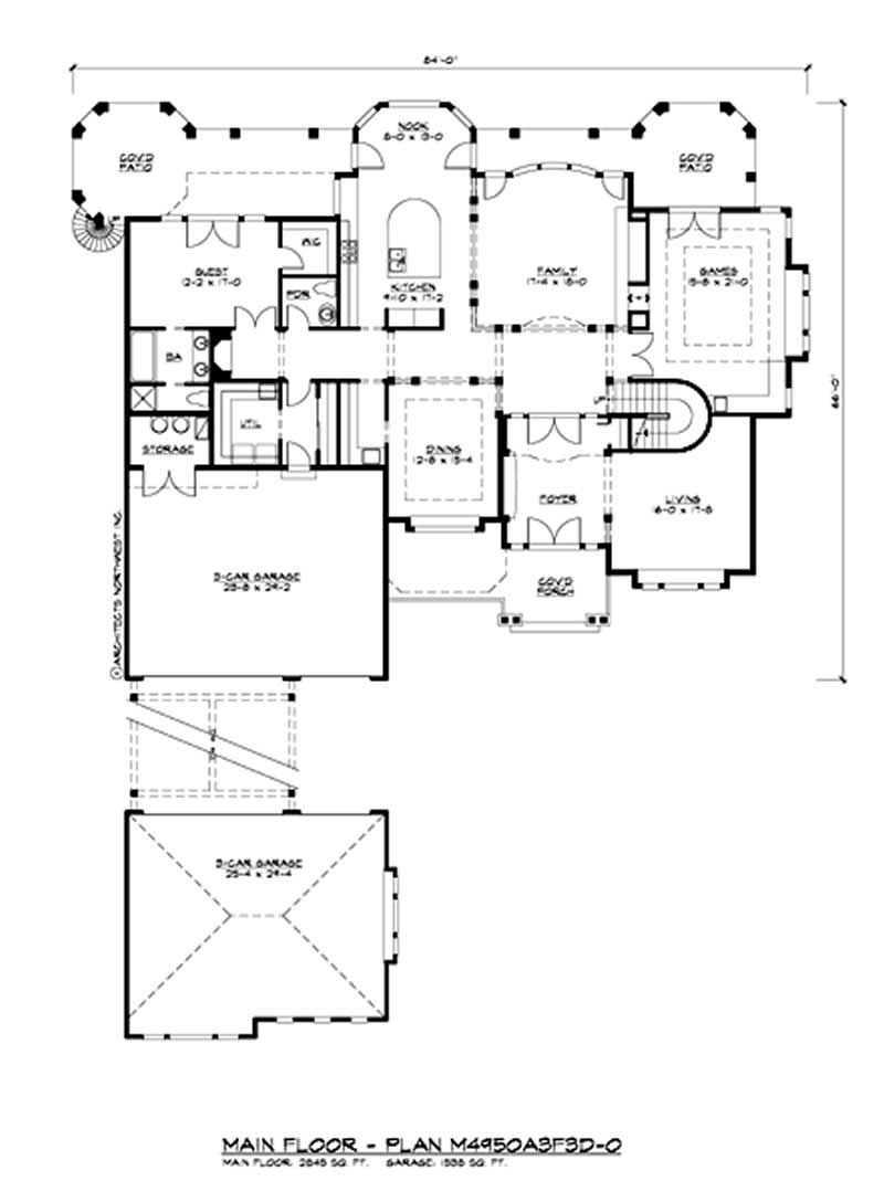 Floor Plan First Story of Craftsman Plan #115-1198